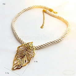 Summer Beach 304 Stainless Steel Pendant Twisted Cotton Cord Necklaces&nbsp;WG1675A-04