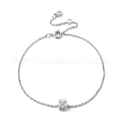 Brass Micro Pave Clear Cubic Zirconia Charms Bracelets&nbsp;BJEW-JB05400