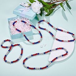 Polymer Clay Rhinestone Round Beaded Necklaces&nbsp;NJEW-SW00049-04