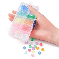 200Pcs 10 Colors Transparent & Luminous Plastic Beads&nbsp;KY-YW0001-50