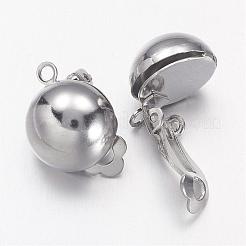 Platinum Brass Clip-on Earring Findings For Non-Pierced Ears Jewelry&nbsp;X-KK-E031-N