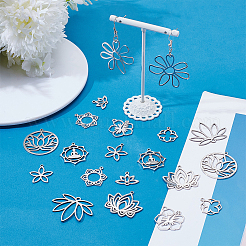 20Pcs 10 Styles 201 Stainless Steel Pendants&nbsp;STAS-WR0001-39