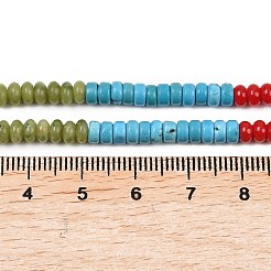 Glass & Natural Chinese Southern Jade & Amethyst & Rhodonite & Indian Agate & Synthetic Turquoise Beads Strands&nbsp;G-Z135-C05-2x4mm