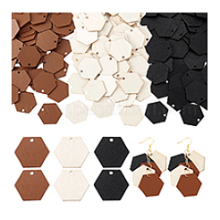 240Pcs 3 Colors Wood Pendants&nbsp;WOOD-PH0003-70