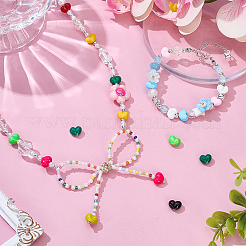 20Pcs 10 Colors Brass Enamel Beads&nbsp;KK-PH0014-85