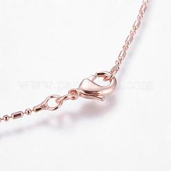 Eco-Friendly Rack Plating Brass Chain Necklaces&nbsp;MAK-G002-10RG-A-FF