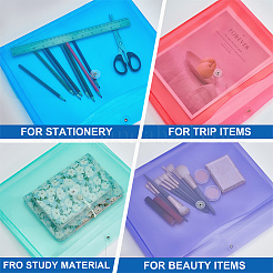 21Pcs 7 Colors Transparent PP File Pockets&nbsp;AJEW-WA0004-60