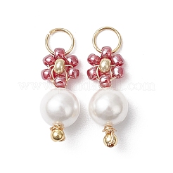 Glass Seed Beaded Flower Pendants&nbsp;PALLOY-MZ00678