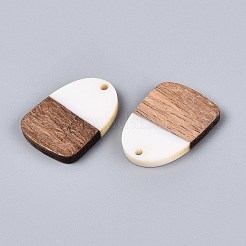 16Pcs 8 Styles Opaque Resin & Walnut Wood Pendants&nbsp;RESI-N053-20