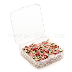 140Pcs 7 Style Light Gold Alloy Enamel Pendants&nbsp;ENAM-LS0001-65