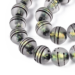 Frosted Handmade Foil Glass Beads Strands&nbsp;FOIL-Q002-02E
