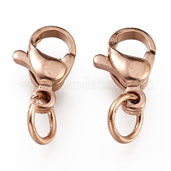 Ion Plating(IP) 304 Stainless Steel Lobster Claw Clasps&nbsp;STAS-G240-01B-RG