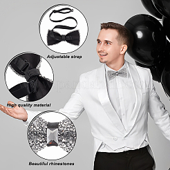 Adjustable Resin Rhinestone Polyester Bow Ties for Men&nbsp;AJEW-WH0472-01C