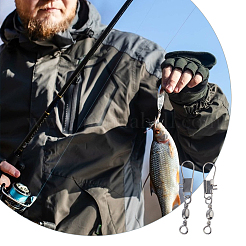 100Pcs Stainless Steel Solid Fishing Swivel Snaps Hook Connector Barrel Bearing&nbsp;FIND-FH0010-59