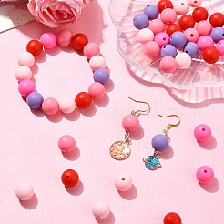 Pink Theme 90Pcs 5 Colors Food Grade Eco-Friendly Silicone Beads&nbsp;SIL-YW0001-43