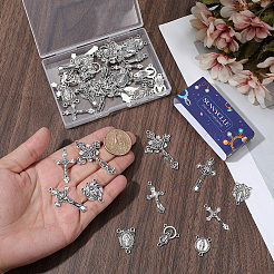 48Pcs 8 Styles DIY Alloy Pendant and Link Findings Kits&nbsp;FIND-SC0021-29