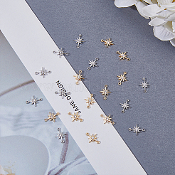 20Pcs 2 Colors Brass Clesr Cubic Zirconia Connector Charms&nbsp;FIND-HY0001-20