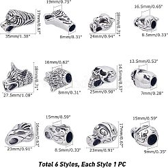 6Pcs 6 Style 304 Stainless Steel Cord Ends&nbsp;STAS-UN0020-92