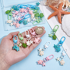 20Pcs 4 Colors Turtle & Starfish Synthetic Turquoise Pendant Decorations&nbsp;HJEW-PH02441