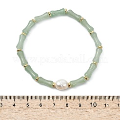 Bamboo Natural Green Aventurine Beaded Stretch Bracelets for Women&nbsp;BJEW-JB13702