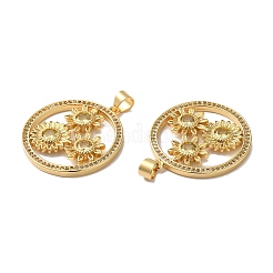 Rack Plating Brass Pave Cubic Zirconia Pendants&nbsp;KK-O142-54G