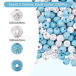 500Pcs 2 Colors Plating Acrylic Beads&nbsp;PACR-SP0001-08