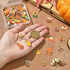 50Pcs 25 Styles Thanksgiving Day Alloy Enamel Pendants&nbsp;FIND-CJ0003-45