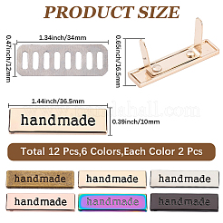 12Pcs 6 Colors Zinc Alloy Bag Lock Catch Clasps&nbsp;DIY-CL0002-74