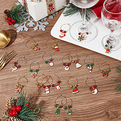 Christmas Alloy Enamel Wine Glass Charms&nbsp;AJEW-GA00017