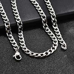Tarnish Resistant 304 Stainless Steel Curb Chain/Twisted Chain Necklace Making&nbsp;STAS-A028-N122P