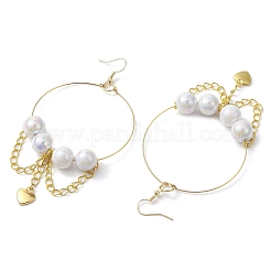 Stainless Steel Acrylic Imitation Pearl Dangle Earrings&nbsp;EJEW-JE05810