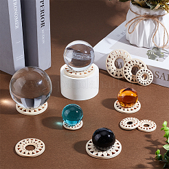 18Pcs 3 Styles Wooden Crystal Sphere Display Stands&nbsp;WOOD-UN0001-19