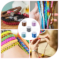 5 Rolls 5 Colors Segment Dyed Nylon Rattail Satin Cords&nbsp;NWIR-FH0001-04A