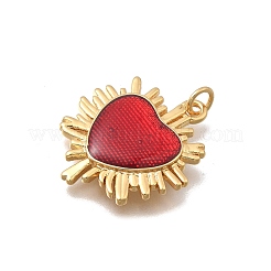 Brass Enamel Heart Pendants&nbsp;KK-D431-052G