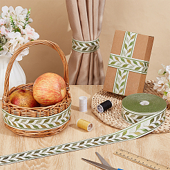 Polyester Leaf Jacquard Ribbon&nbsp;OCOR-WH0101-67A