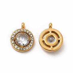 PVD Vacuum Plating 304 Stainless Steel Cubic Zirconia Pendants&nbsp;STAS-A076-05G-04
