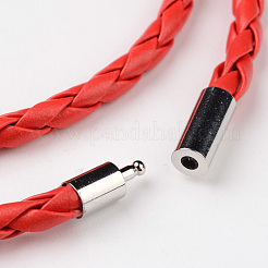Braided Imitation Leather Cord Wrap Bracelets&nbsp;BJEW-L566-02B