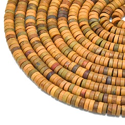 Natural Yellow Ocean Jasper Beads Strands&nbsp;G-P575-B32-4x1mm