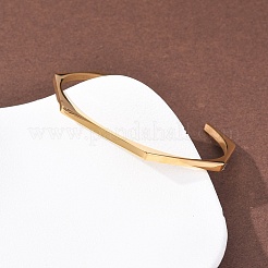 304 Stainless Steel Cuff Bangles&nbsp;BJEW-P373-01G