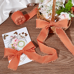 10M Polyester Frayed Ribbon&nbsp;OCOR-WH0094-01C