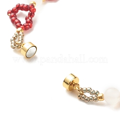 Glass Seed & Natural Agate Beaded Bracelet with Brass Magnetic Clasp&nbsp;BJEW-JB07803
