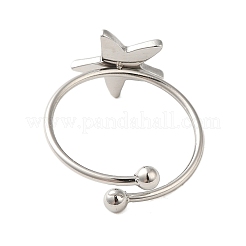 Non-Tarnish 304 Stainless Steel Open Cuff Ring&nbsp;RJEW-M167-08A-P