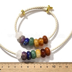 Rondelle Chakra Natural Gemstone Beads Bracelets & Necklaces Sets&nbsp;G-P561-01G-03