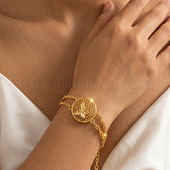 Alloy Hollow Link Rope Chain 2-Strand Bracelets for Women&nbsp;WGE1F9A-02