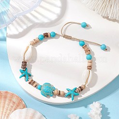Synthetic Turquoise and Shell Bracelets&nbsp;BJEW-JB11510-01