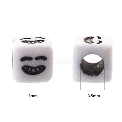 Craft White Acrylic Beads&nbsp;MACR-YW0001-13