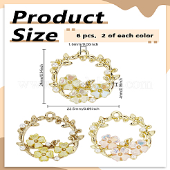 6Pcs 3 Colors Alloy Pendants&nbsp;FIND-LP0005-73