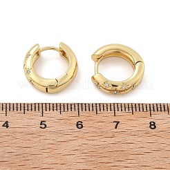 Clear Cubic Zirconia Star Hoop Earrings&nbsp;EJEW-C022-01G