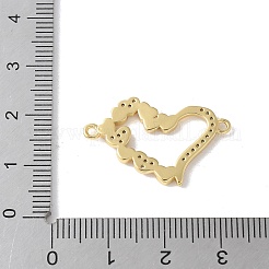 Brass Micro Pave Cubic Zirconia Heart Connector Charms&nbsp;KK-A252-28G-05