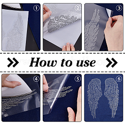 Wing Glass Hotfix Rhinestone&nbsp;DIY-WH0504-688